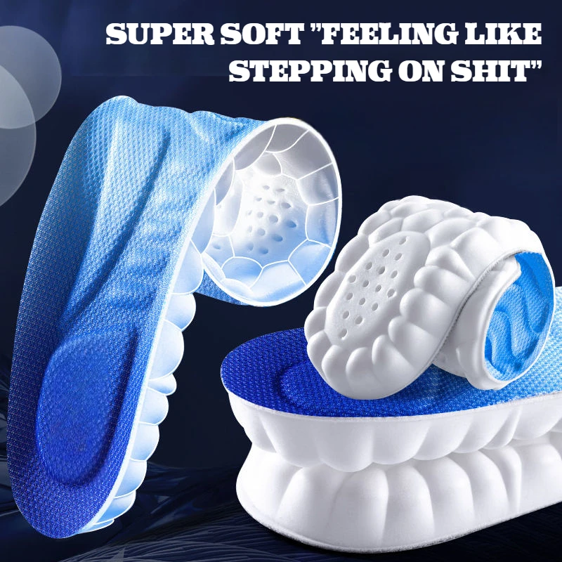 Breathable Orthopedic Shock Absorption Insoles with Arch Support for Sport and Running Shoes
