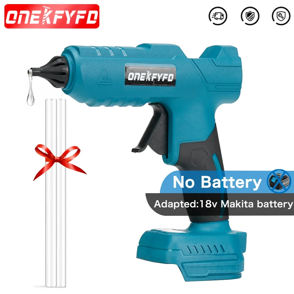 Cordless Industrial Mini Hot Glue Gun, 18V Lithium Battery Powered