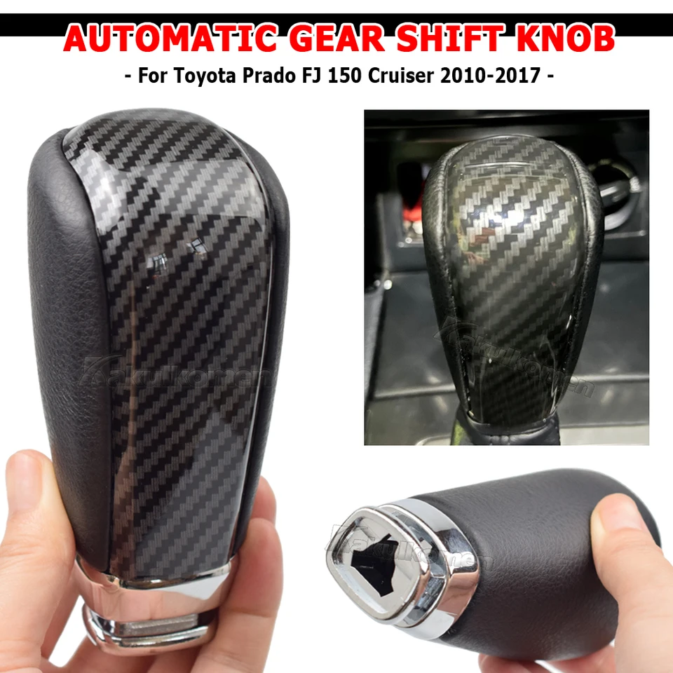 Black Carbon Fiber Gear Shift Knob For Toyota Land Cruiser Prado & Lexus GX460