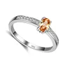 925 Sterling Silver Ring Elegant  Style Warm Tone Orange&Yellow Crystal Stone For Women Girl Christmas Present Party Prom 1