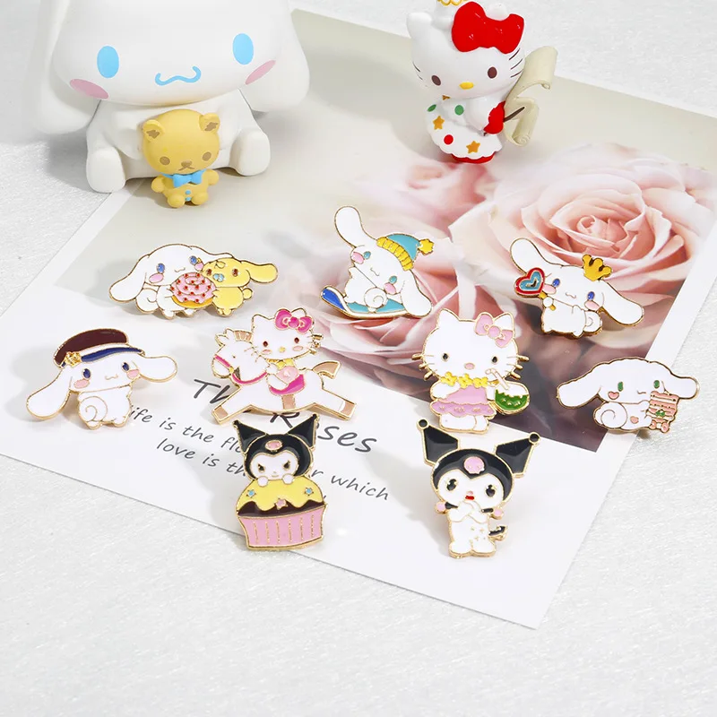 

Sanrio Hellokitty Cinnamoroll Cartoon kuromi Brooch Student Bag Premium Sense Niche Badge Creative Jewelry Kawaii Small Gift