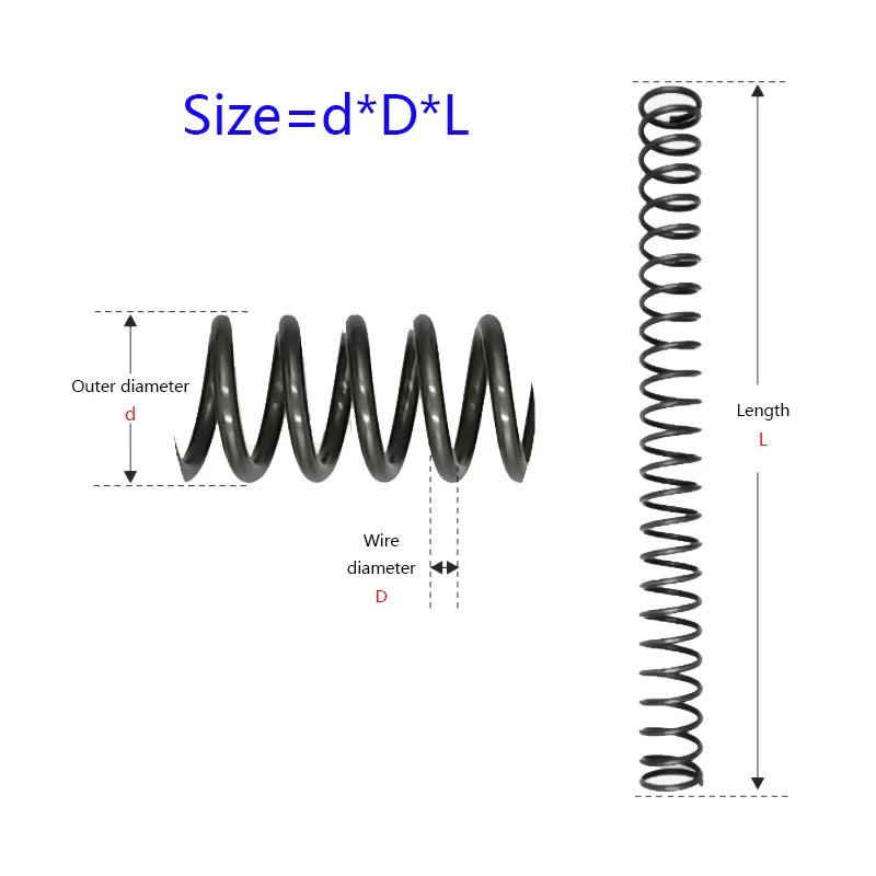 Compression springs 1pcs Small Spring Y-shaped Compression Spring Wire Diameter 0.3-0.8mm Steel Length 300mm Outer Diameter 2-15mm