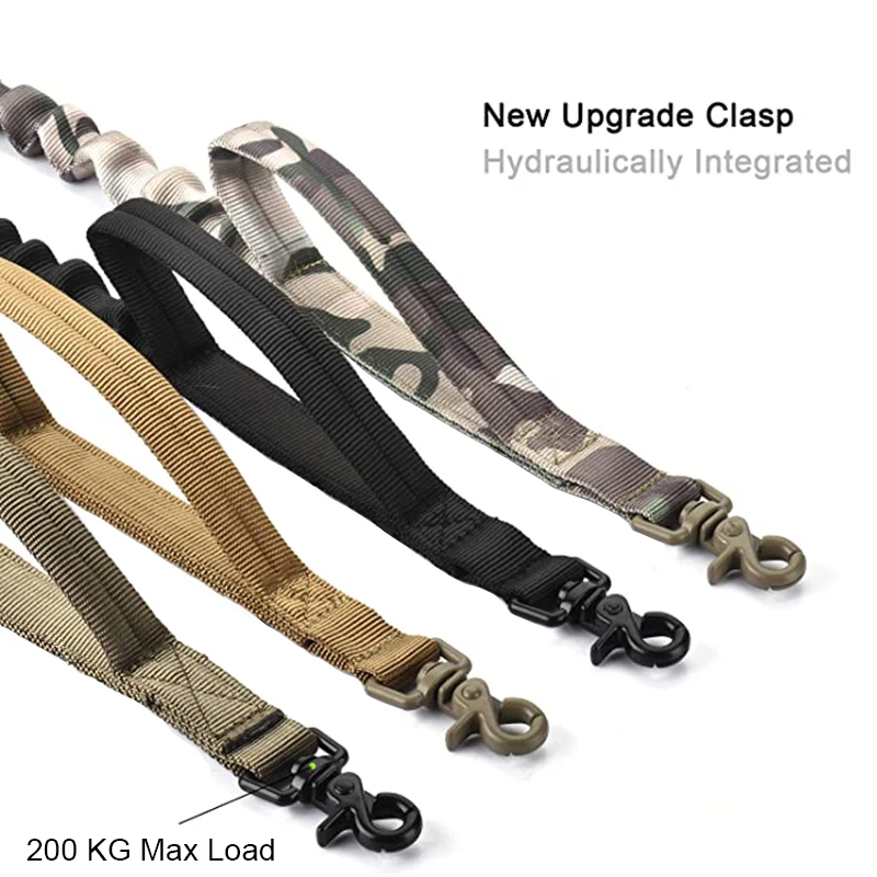 2 Handle Dog Training Leash Tactical Bungee Pet Cat Dog Leash Quick Release Elastic Leads Rope Military Training Nylon dog training leash