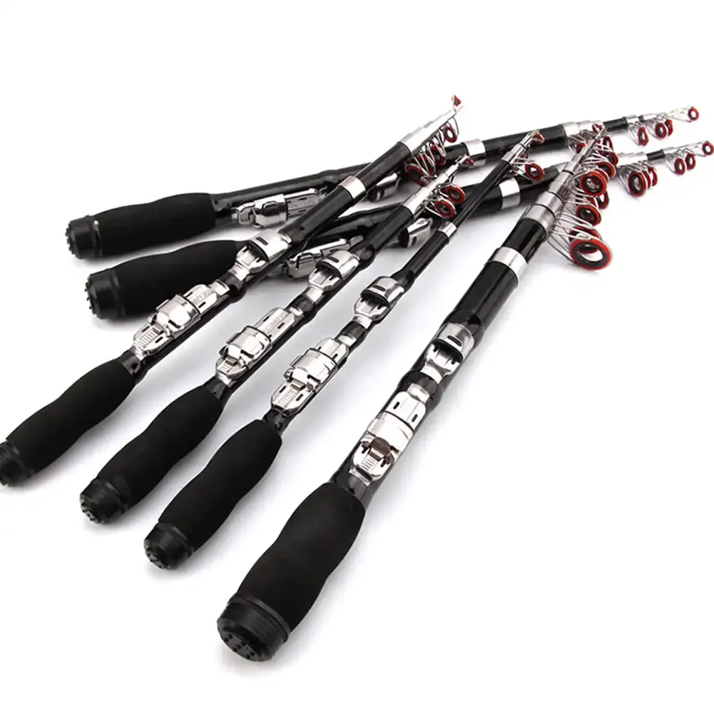 1~2.3m Telescopic Mini Fishing Rods Super Hard Carbon Steel Rivers Lakes Fishing Rod Portable Sea Pole Fishing Good Accessories