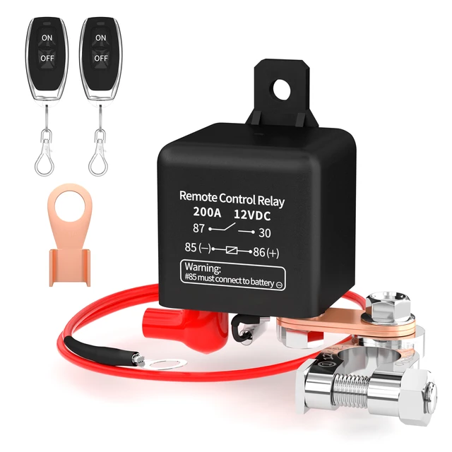 Coupe Circuit de Batterie Voiture, Isolateur Interrupteurs Batterie 12V  avec Télécommande électromagnétique pour Auto 