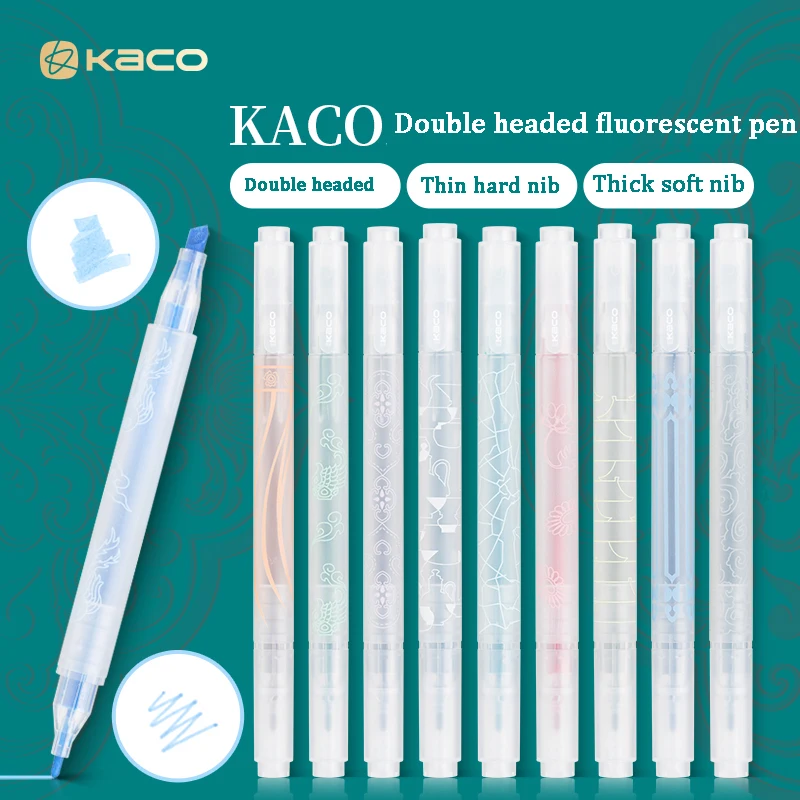 Kaco 5-Pack Aesthetics Double Head Fluorescent Marking Student Painting Coloring Chinese Style Macaron Series Marking Pen heretical aesthetics pasolini on painting