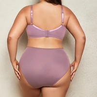 BEAUWEAR femme grande taille dentelle ensemble de Lingerie soutien-gorge avec fil sans doublure mince respirant soutien-gorge et culotte ensemble 85C-110E 3