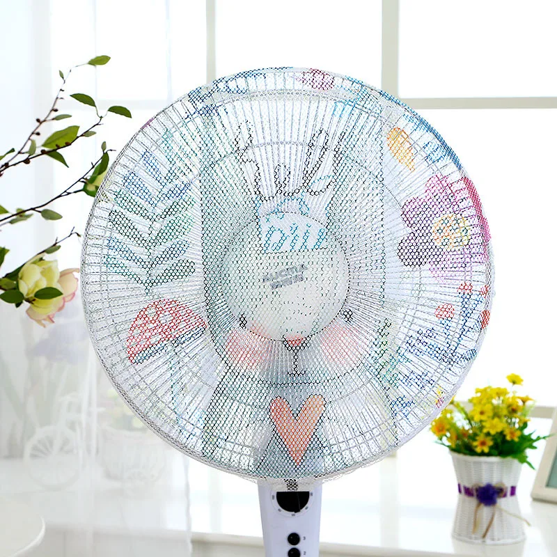 50cm Safety Net Cover Electric Fan Dustproof Cartoon Floor Standing Fan Cover Children Anti-Pinch Hand Baby Security Protection