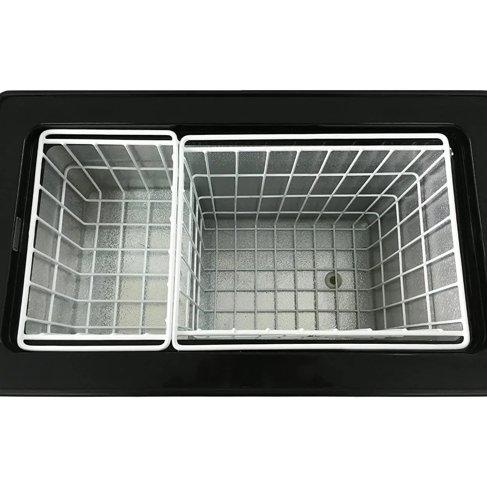 FM-62DZ 62 Quart Dual Zone Portable Refrigerator and Deep Freezer Chest, AC 110V/ DC 12V, Real Freezer for Car, Home
