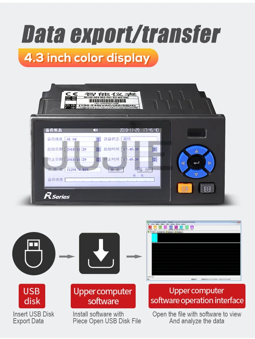 Paperless Recorder Industrial Data Logger Muti Channels Temperature Datalogger C