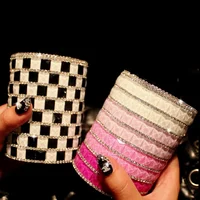 Rhinestones Pencil Storage Box Bling Diamond Pen Holder Beauty Brush Storage Bucket Desktop Makeup Organizer Office Supplies 1