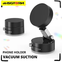 Mini Vacuum Double Side Magnetic Suction Cup Holder For iPhone Universal Android Smartphone Foldable Kitchen Lazy Phone Bracket