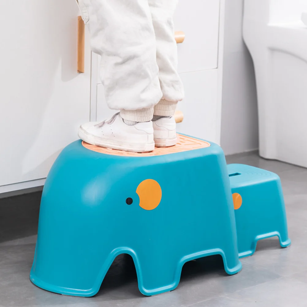 2 Pcs Footstool Practical Step Non-slip Cartoon Pp Friction Blue Changing Shoes