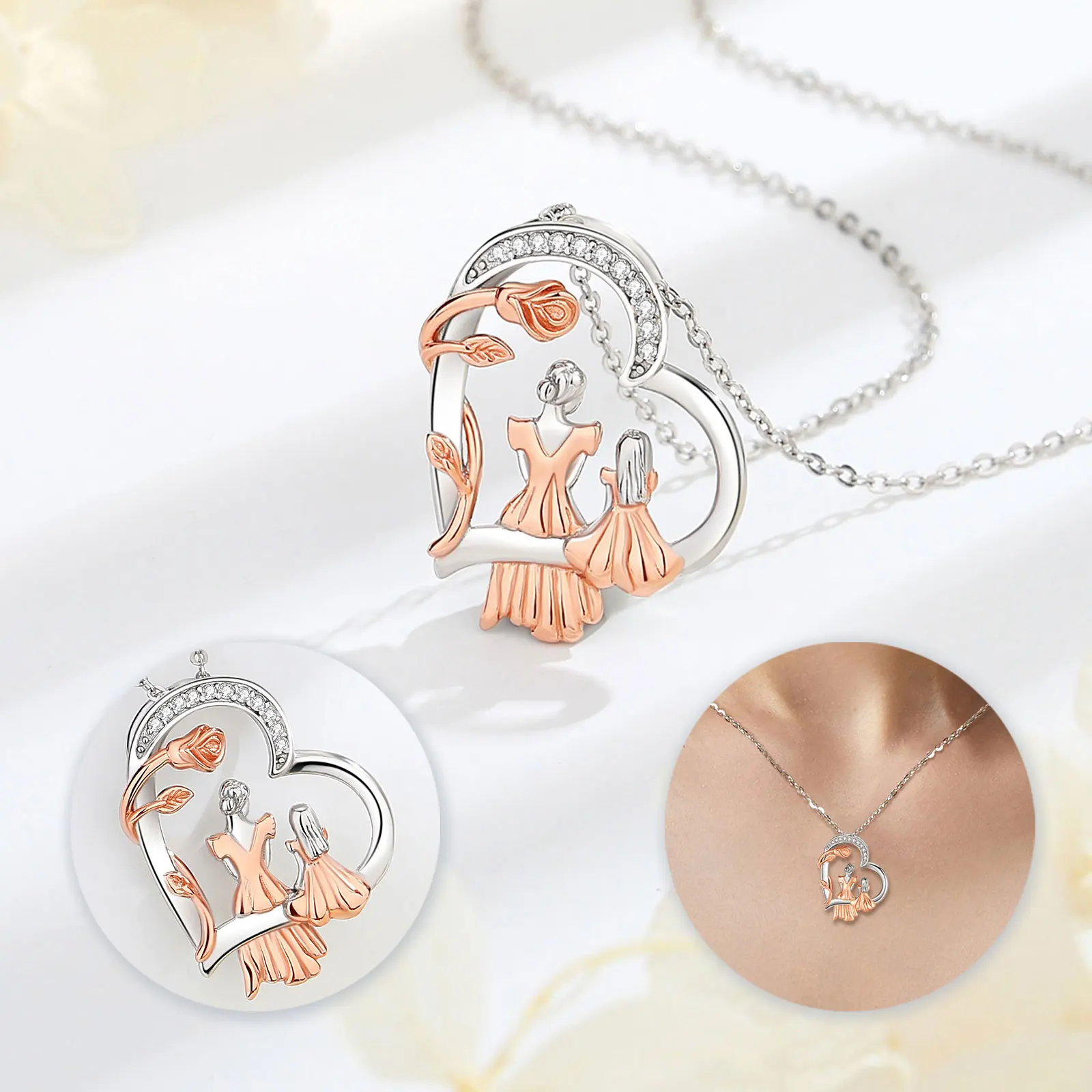 Bloom of Love Mother-Daughter Necklace - Image 4