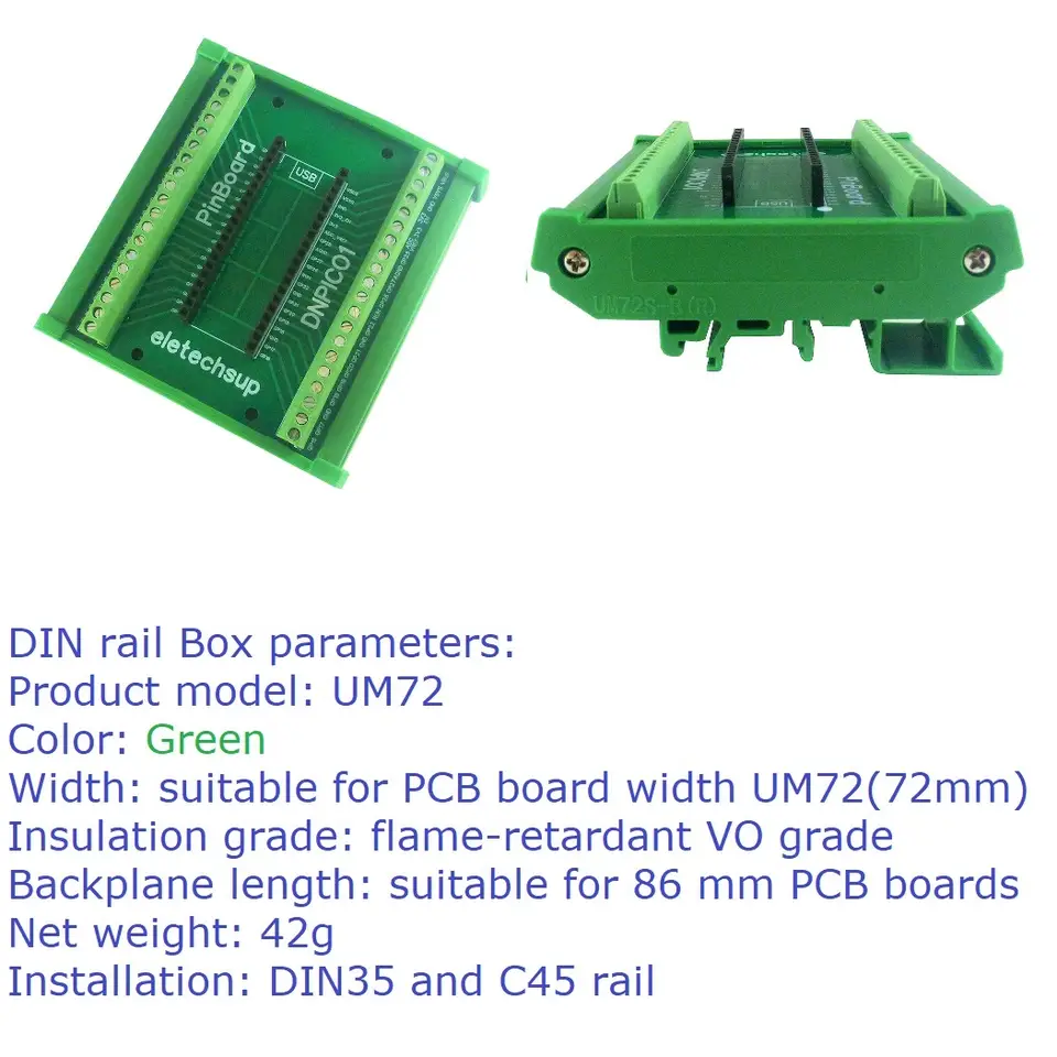 DIN Rail Mount Screw Terminal Block Adapter GPIO Expansion Module for Raspberry Pi Pico RP2040 MCU Development Board image 2