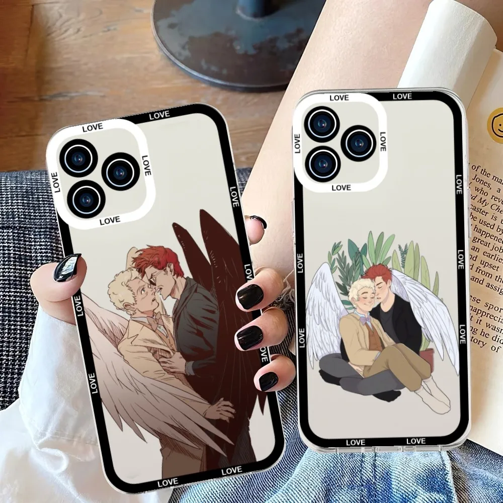 Custodia Per Telefono Tv Good Omens Per Samsung S 23 22 21 20 Custodia Trasparente Ultra Plus Lite