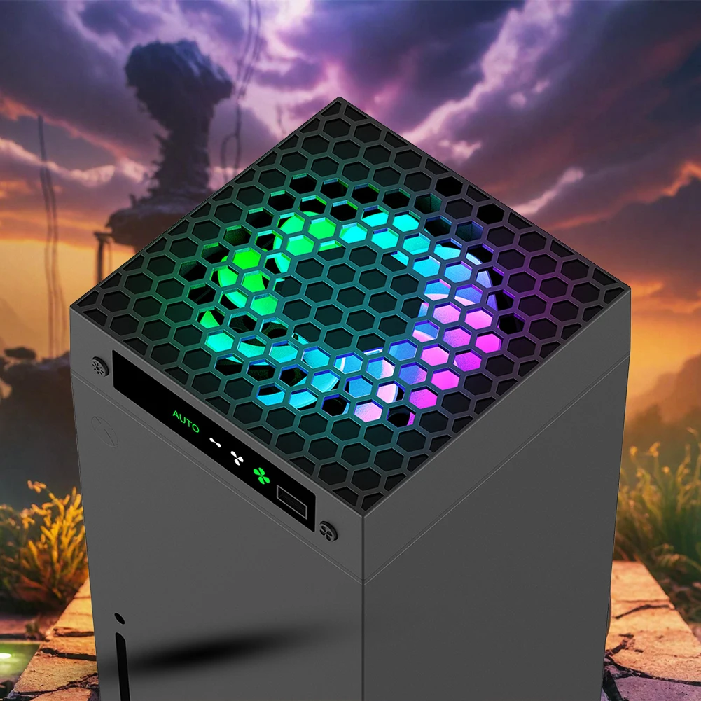 RGB Fan Cooling System 3 Levels Adjustable Speed Temperature-Controlled Cooling Fan System USB Port for Xbox Series X Console cooling fan,gaming cooling fan