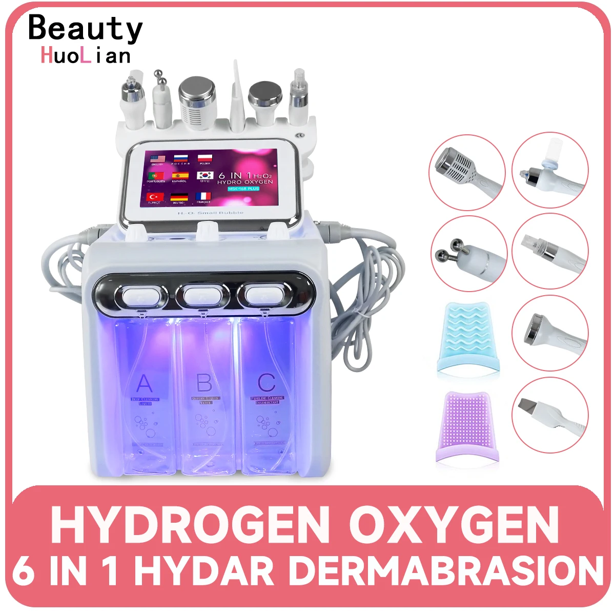 

6 in 1 Facial Oxygen Jet Peel Hydro Dermabrasion Pore Shrink Skin Care Blackhead Remover Face Cleaning Machine Beauty Health