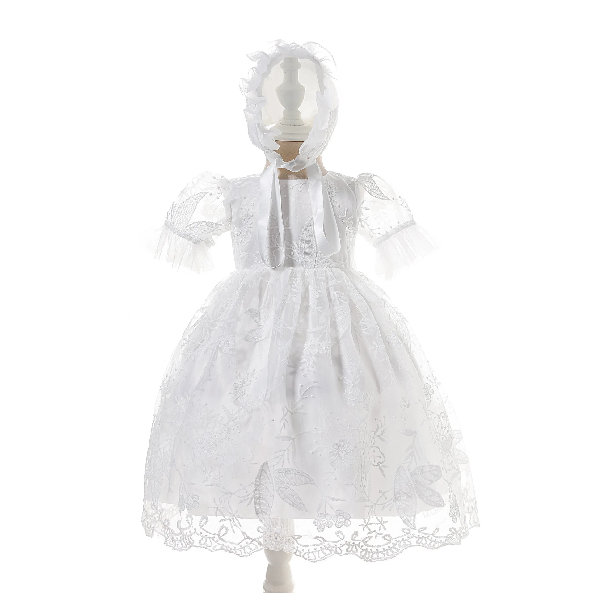open lace back dress The Eve Christening Gown – Nicolette's Couture main image 1