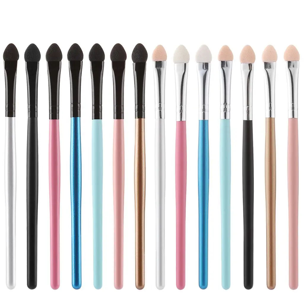 Long Handle Eyeshadow Brush Portable Eyebrow Sponge Stick Eyeshadow Applicator Cosmetic Beauty Makeup Tools 5Pcs makeup brush set makeup brush makeup tool set makeup tool