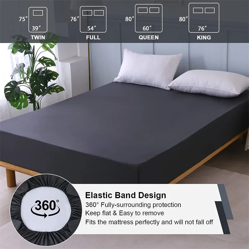 Description Picture 6 of itemWaterproof Mattress Protector Breathable Smooth Mattress Cover Anti-mite Bed Cover Twin Queen King Size Bed Elastic Fitted Sheet