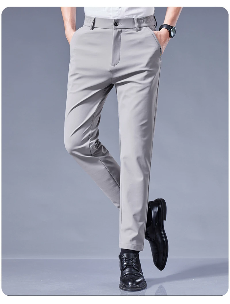 Description Picture 6 of itemSummer Joggers Men Thin Ice Silk Fabric Four-sided Elastic Casual Pants Cargo Trousers Streetwear Sweatpants