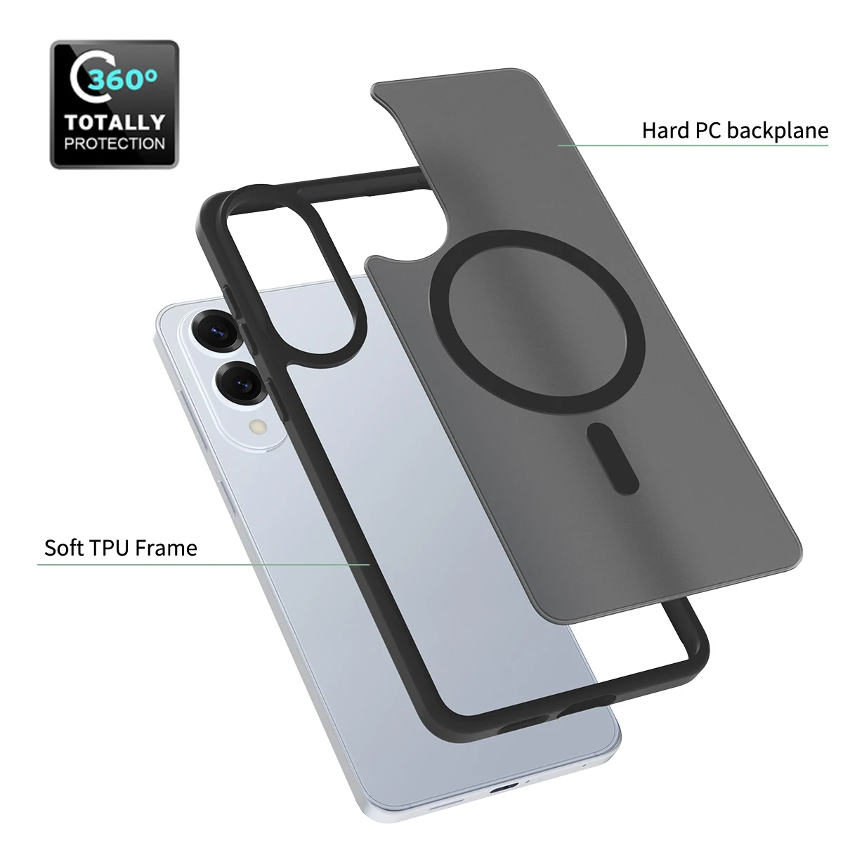 Luxury Matte PC Magnetic Translucent Shockproof Case