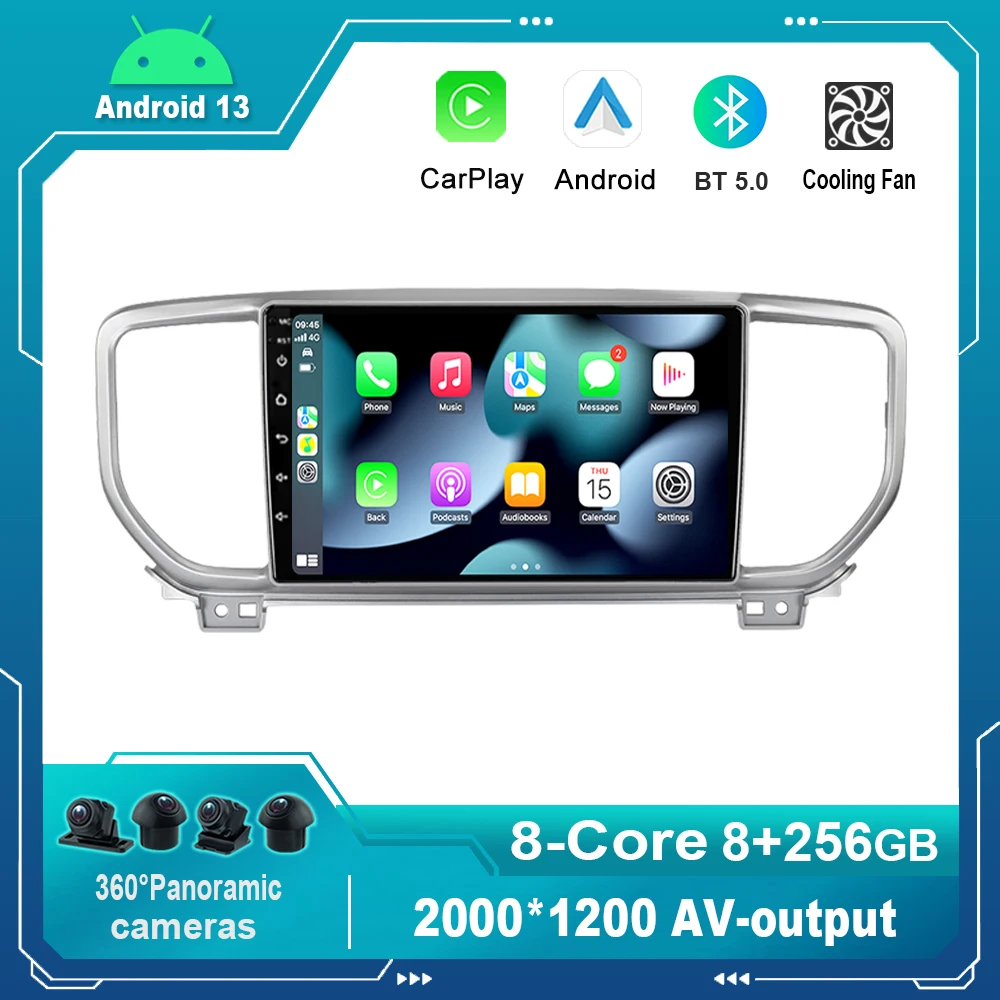 

9 Inch Android 13.0 Car Radio Multimedia Video Player Navigation For KIA Sportage 4 KX5 2018-2019 GPS Carplay No 2din 2 din dvd