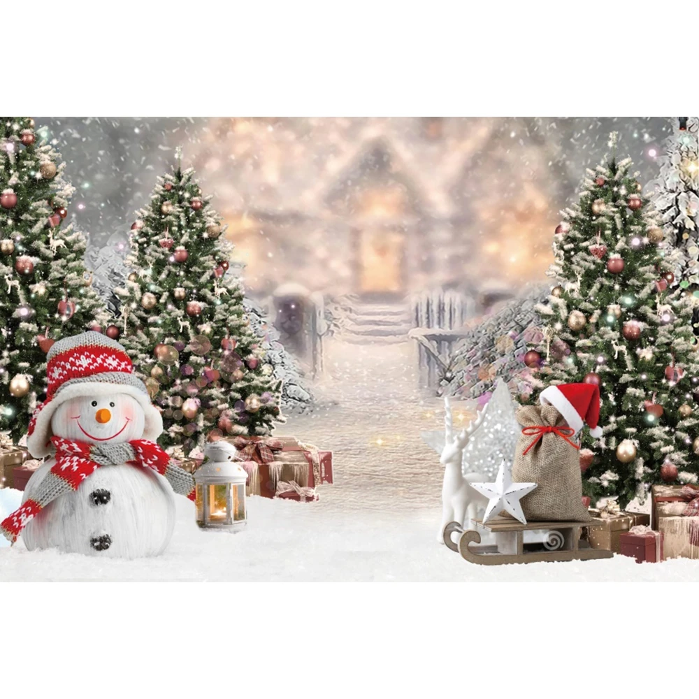 Winter Forest Snow Scene Photocall Pine Tree Christmas Tree Photography Backdrop Photographic Backgrounds For Photo Studio