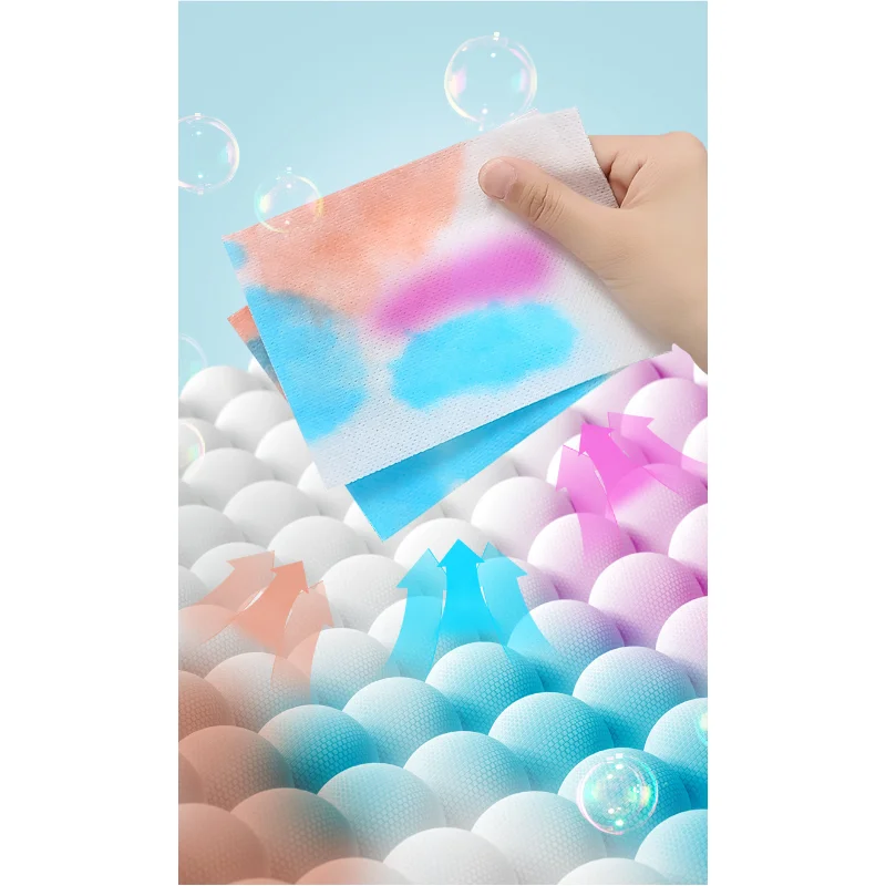 Laundry Detergent Tablet Sheet 50PCS Washing Wipe Washing Machine Tide Color Catcher Grabber Sheet Bubble Cloth Anti Dyed Home laundry color catcher sheets