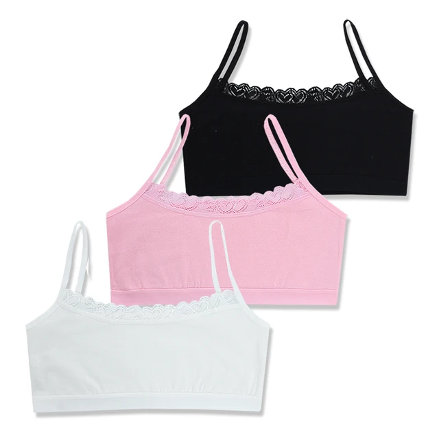 Girls Cotton Topic Young Underwear Teenage Training Bra Natural Sling Vest  Classic Loves for 8-14 Years