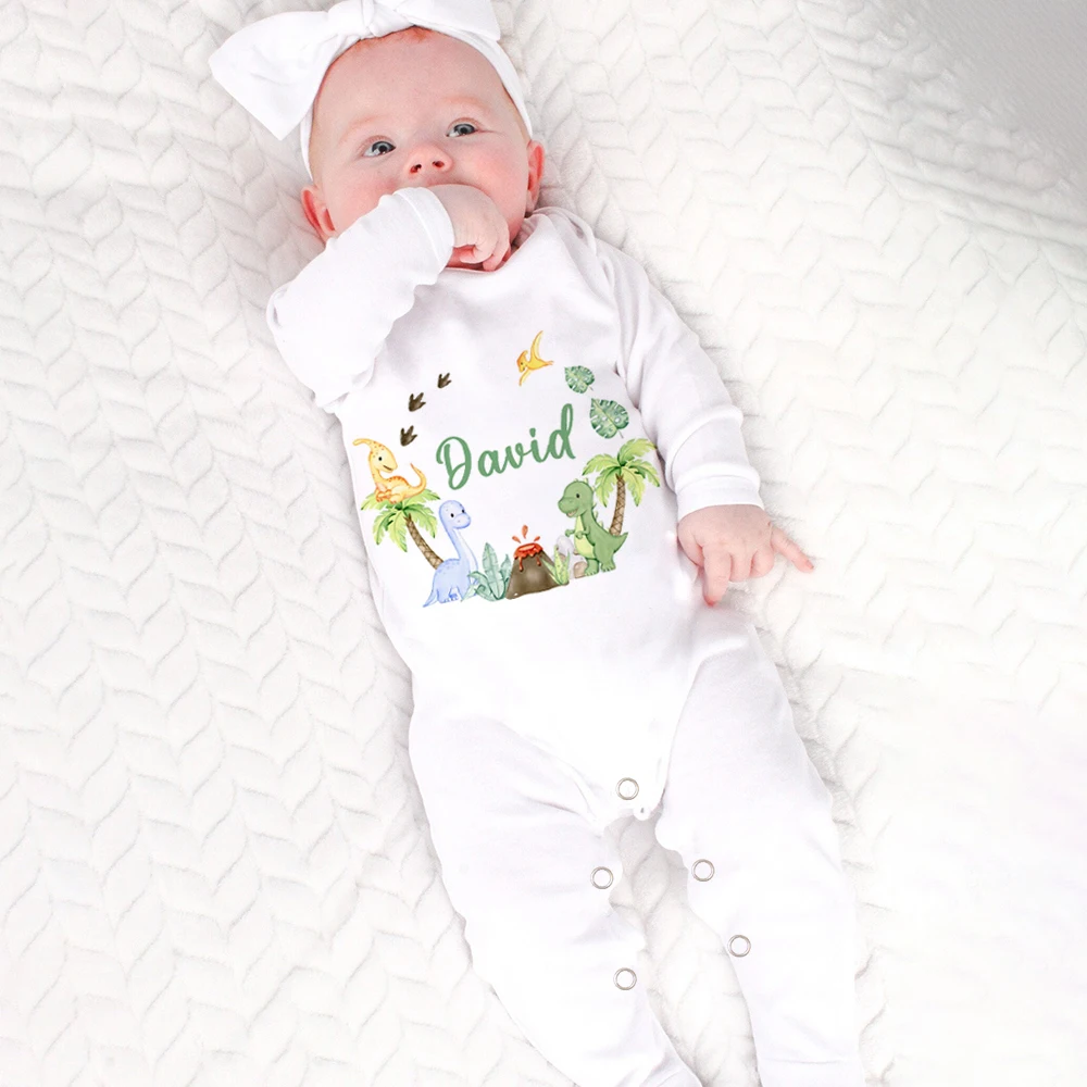 PersonalizedBabygrowSleepsuitAnimalWreathPrintInfantSleepsuit