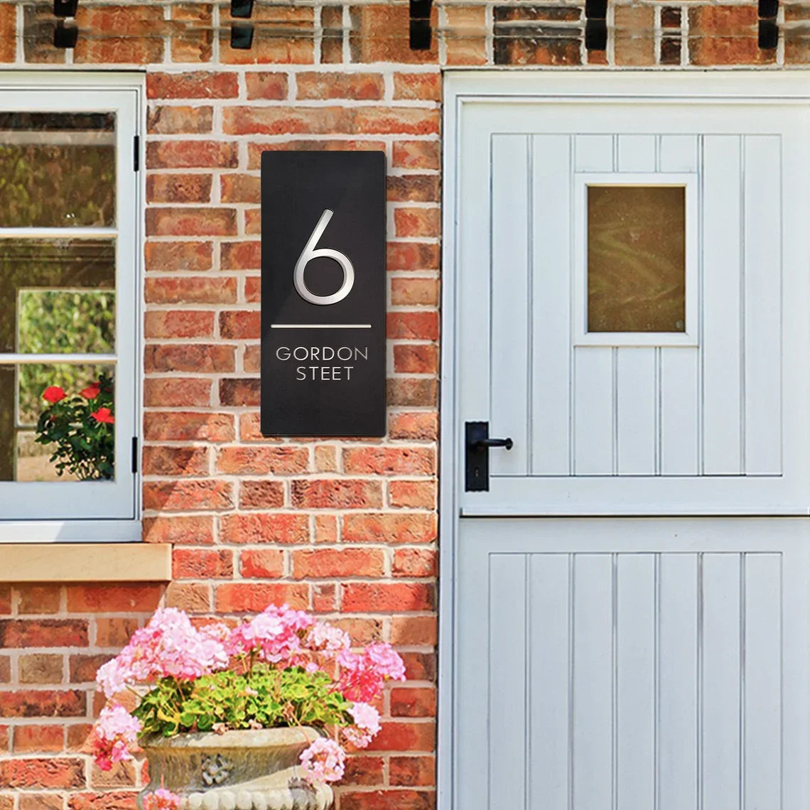 Personalised Floating Address Sign Acrylic House Numbers Outdoor Name Plaque