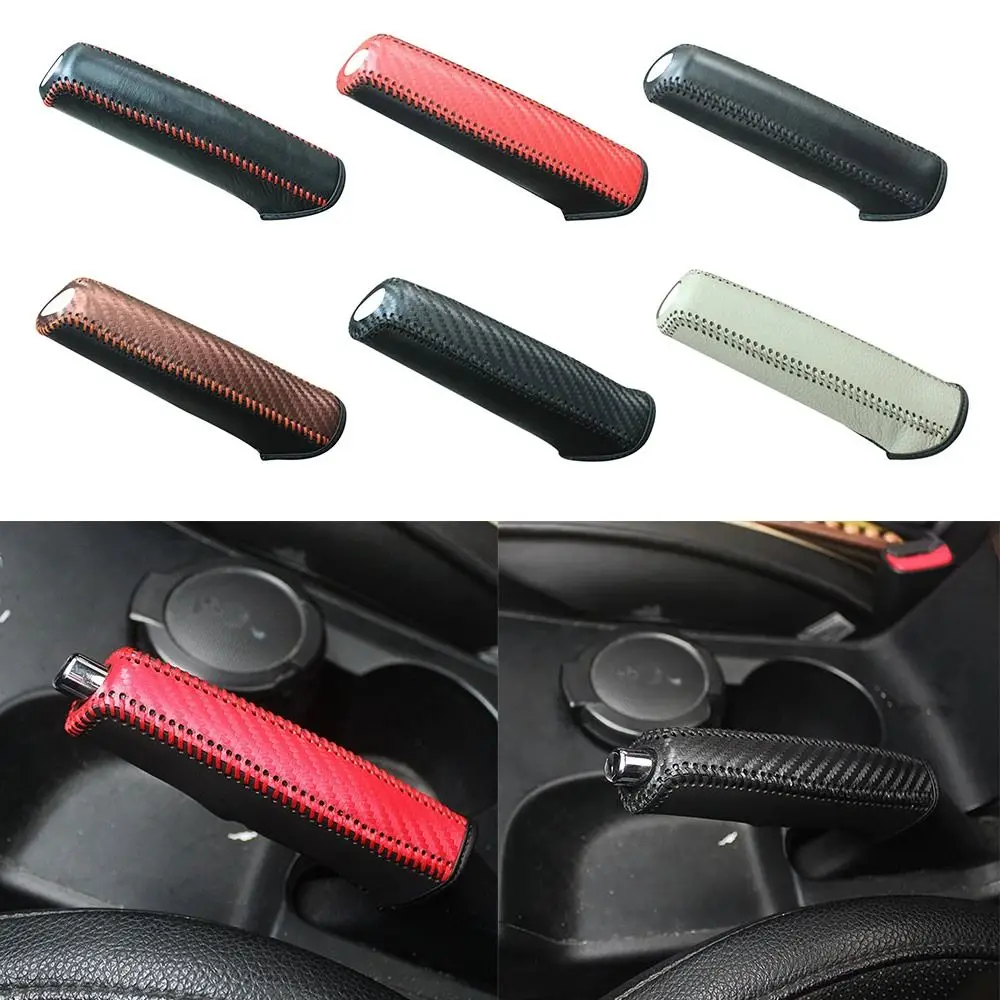 Portable PU Leather Car Handbrake Cover Anti-slip Easy to Install