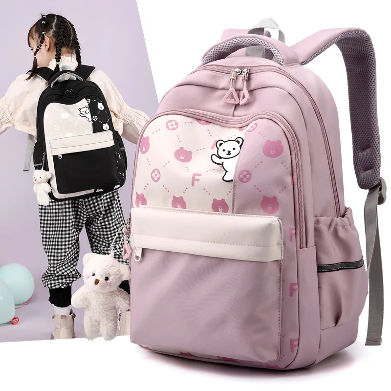 New Women's Backpack Primary School Schoolbag Load Reduction Fashion Less Backpack
