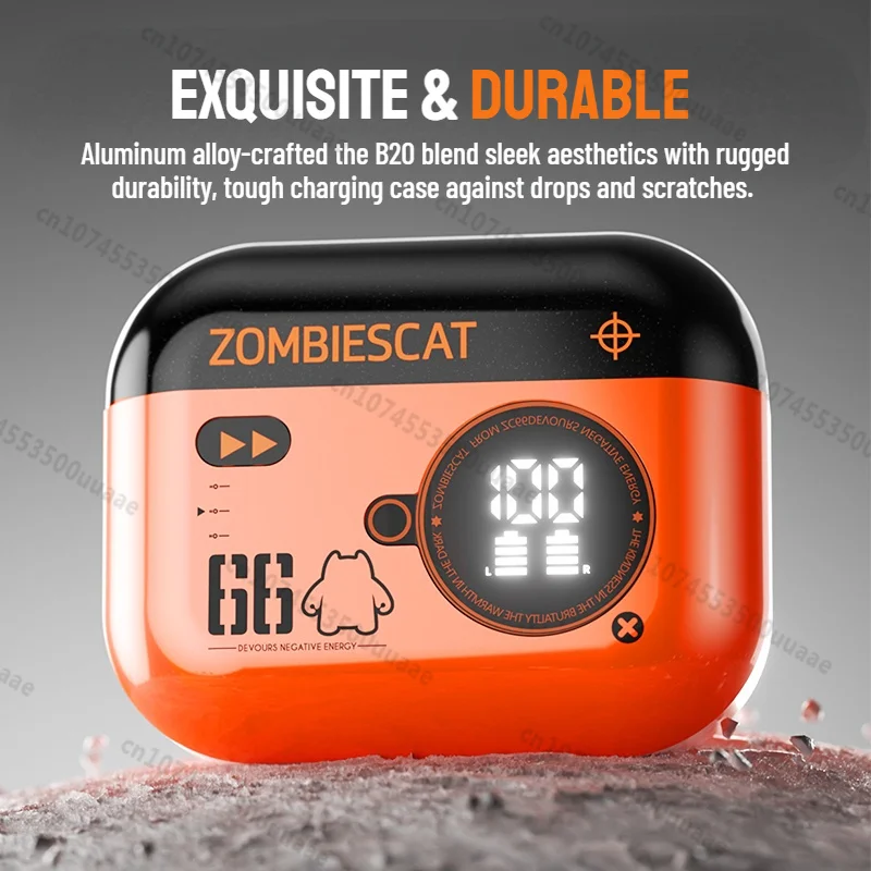 Zombies Cat Alloy ANC Headphones Bluetooth 6.0 -45dB Active Noise Cancellation Earbuds Powerful Deep Bass TWS Wireless Earphones_voghion.com