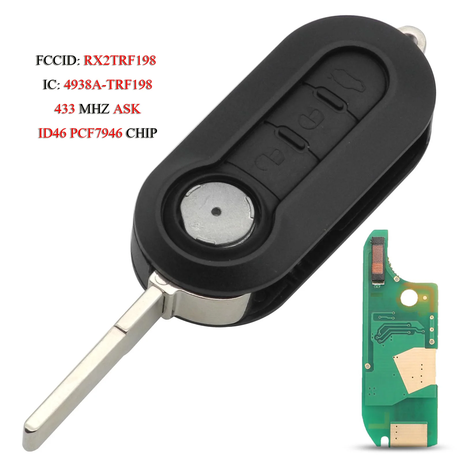 

jingyuqin 5PCS/Lot Remote Smart Car Key For Fiat Ducato Lancia For Citroen Jumper Peugeot Boxer Delphi Marelli BSI 433MHZ ID46