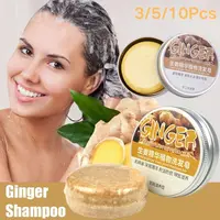 3/5/10Pcs Ginger Skincare Shampoo Hair Care Essential Oil Soap Strengthens Hair Root Improves Hair Quality Ginger Shampoo Soap