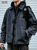 Japanese Vintage High Quality Cargo Jacket Mens Clothing Outdoor Casual Short Detroit Jacket Autumn Harajuku Trend Lapel Coat 1