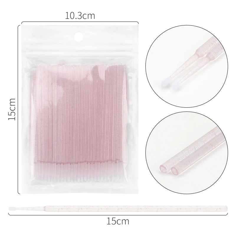 

Crystal Disposable Eyelash Brushes Swab Microbrushes Eyelash Extension Tools Individual Eyelashes Removing Tools Applicators