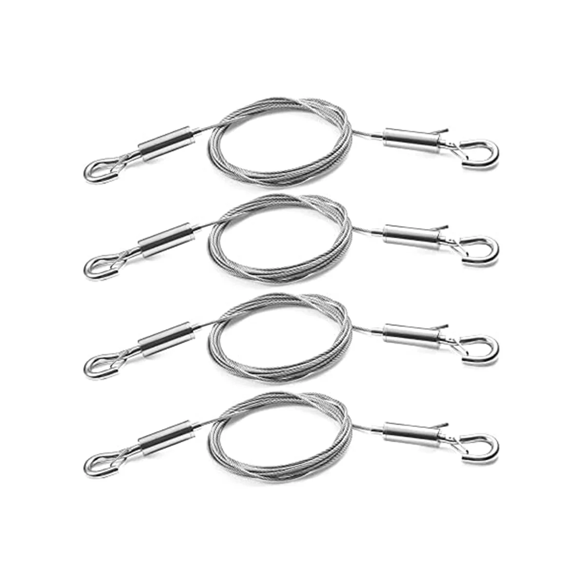 

4 шт. 2 м x 1,5 мм набор регулируемых висячих проводов-прочный трос из нержавеющей стали, вмещает до 60 фунтов