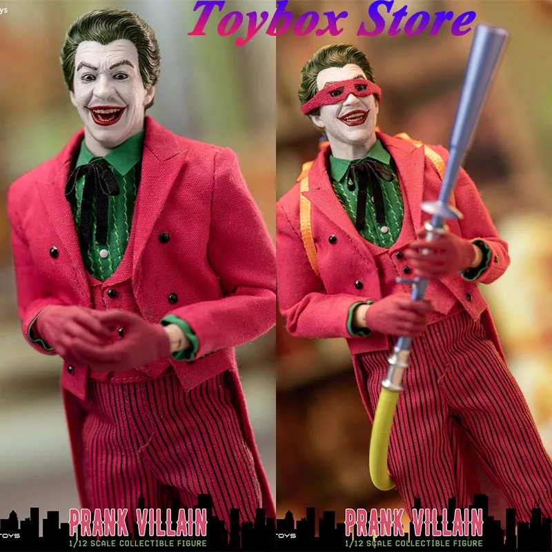 Mars Toys 1/12 Mat022 Prank Villain Action Figure Da Collezione Serie Batman Joker Mini 6 "Set Completo Model Toys Fans Collection