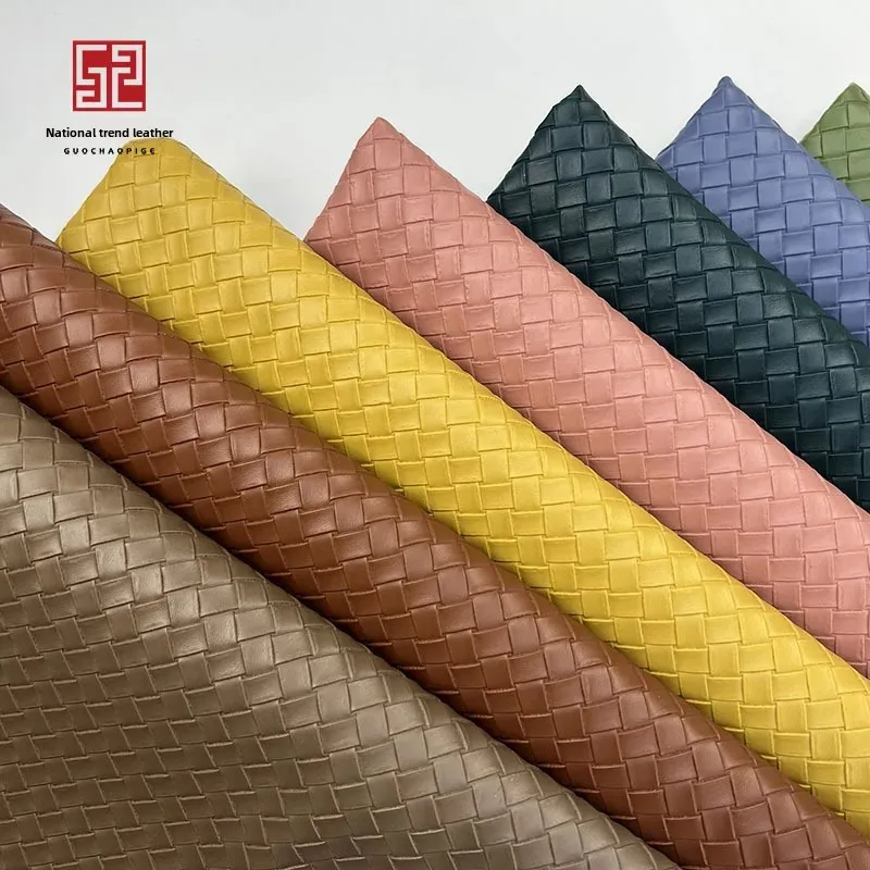 Colorful Grid Pattern Leather Fabric Women's Baggage Soft PVC Glasses Case Handbag Tote Bag Fashionable Accessory for Ladies