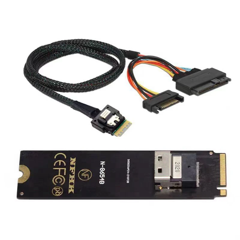 

Адаптер NGFF M-Key NVME для тонкой платы SAS и U.2 U2 SFF-8654 NVME Pcie SFF-8639 50 см для материнской платы SSD