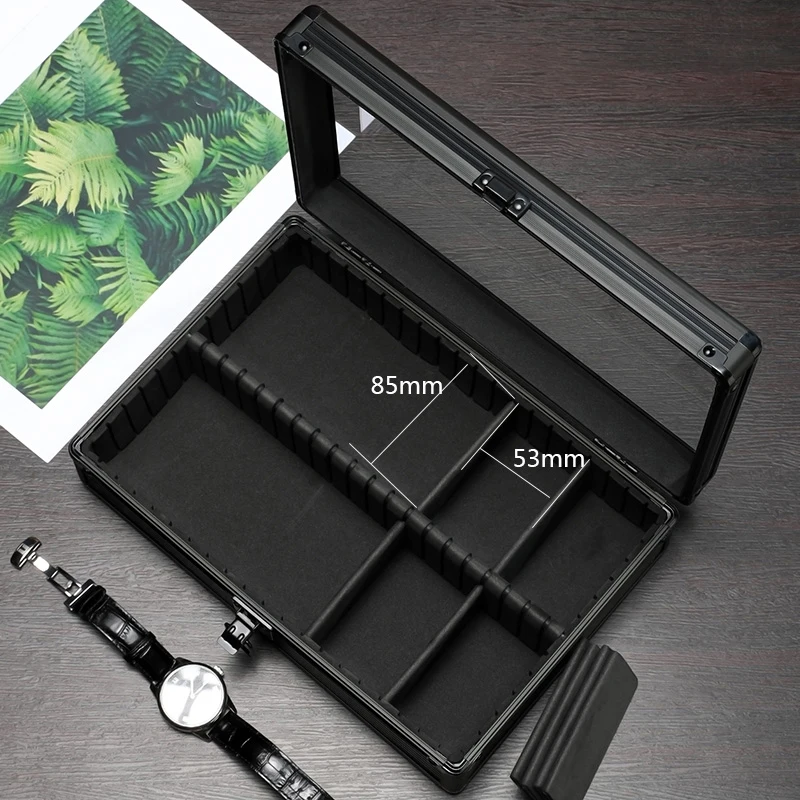 10-Slot Multi-Purpose Aluminum Alloy Watch Storage Case with Removable Internal Divider... - SKU AWSC1109 - UGI Packaging