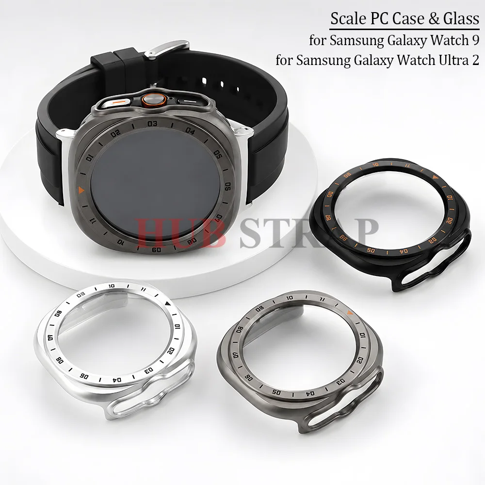 Premium Protective Hard PC Bumper Case with Tempered Glass Screen for Smartwatch - 47mm Cover Accessories