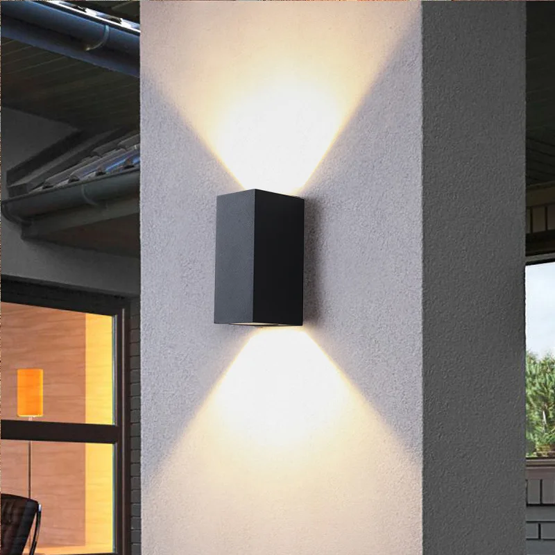 Roukeymi LED IP65 Waterproof Indoor Outdoor Aluminum Wall Light Surface Mounted Cube LED Garden Porch Light outdoor decoration solar lawn lamp outdoor led ice cube lamp crystal brick glass lawn lamp garden light waterproof pathway decoration