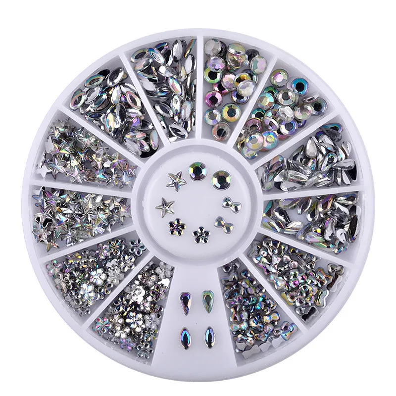 2mm/3mm/4mm/5mm AB acrilico diamante Glitter per unghie strass cristallo fai da te decorazioni per unghie accessori per Manicure strumenti