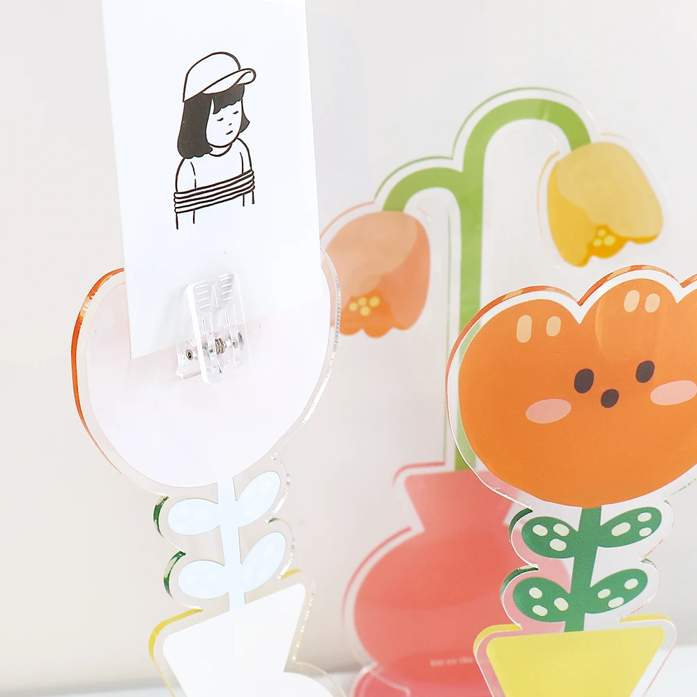 Cute Cartoon flower Shape Photo Stand Memo Clip Card Holder Message Note Holder Office School Home Desk Decorations