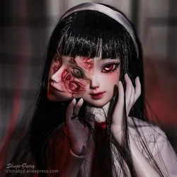 Mio 2th Tomie Doll Magnet Ghost Face BJD 1/4 Oueneifs Double Emotion Conjoined Girl from Nowhere Nano Anime Ball Jointed Dolls
